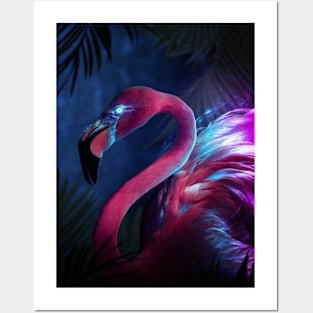 Neon Flamingo Posters and Art